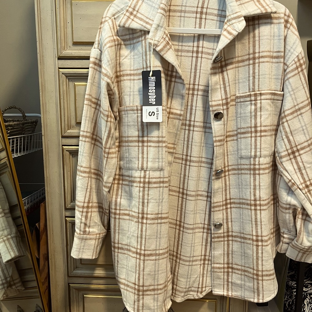 NWT !! Crème/neutral flannel shacket